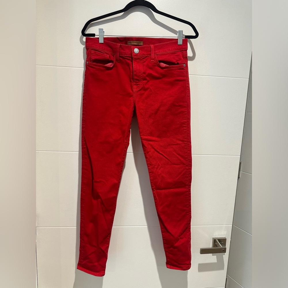 REBECCA MINKOFF red mid-rise skinny jeans